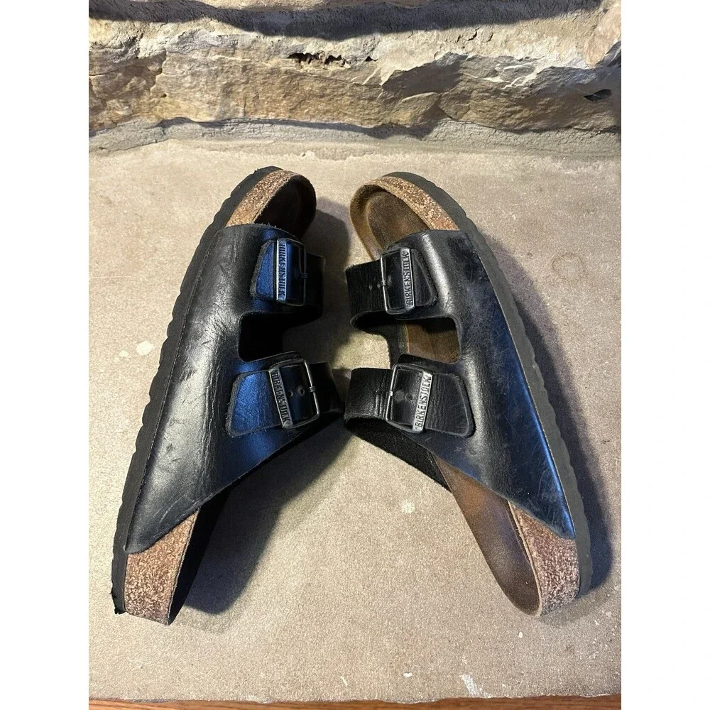 Birkenstock Arizona - Double Buckle Black Oiled Leather EU 41 (Unisex W 10 M 8) - Picture 8 of 9